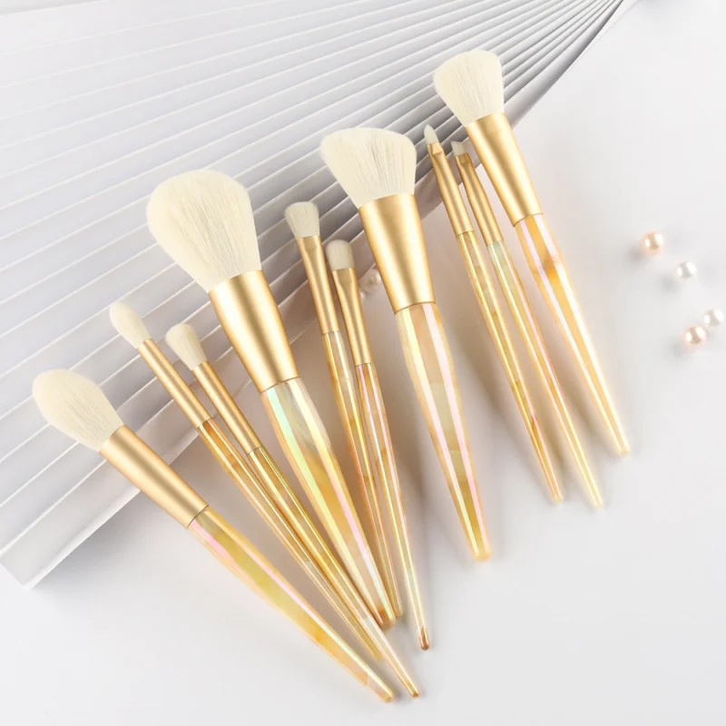 

New10Jade Makeup Brush Set Gradient color handle Soft Bristle Powder Brush Beauty Set