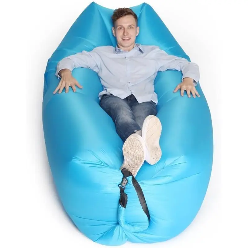 1 Pcs Portable Inflatable Air Sofa Lounge Chair with Storage Bag for Beach Camping Lake Garden Outdoor Travel