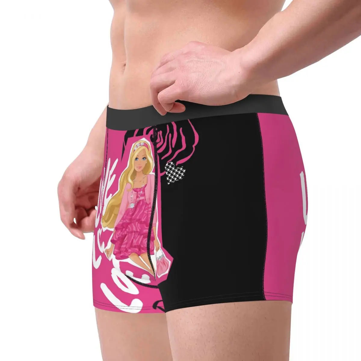 Custom Pink Girl Barbie Boxers Shorts Men\'s Briefs Underwear Cool Underpants