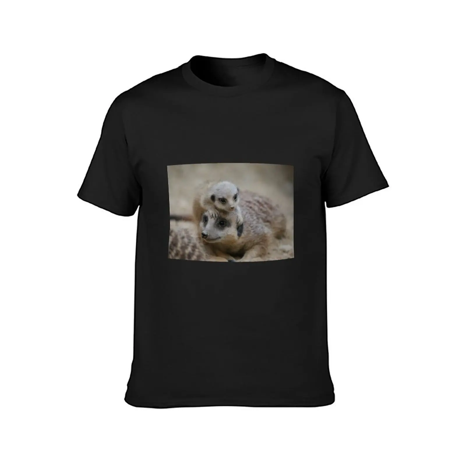 Meerkat and Pup (The joys of being a parent) T-Shirt oversized kawaii clothes mens t shirt graphic