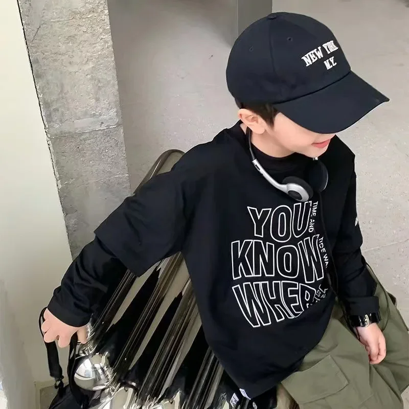 

Children Clothing Boys T Shirt Spring Long Sleeve Base Shirt Boys Casual All Match Casual Simple Fashion Handsome Kids Top 3-12Y