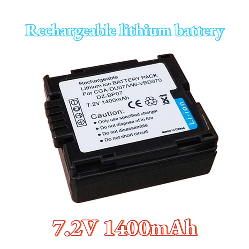 Camcorder-Akku 7,2 V 1400 mAh für Panasonic CGR-DU06 CGR-DU07 VW-VBD070 NV-GS10