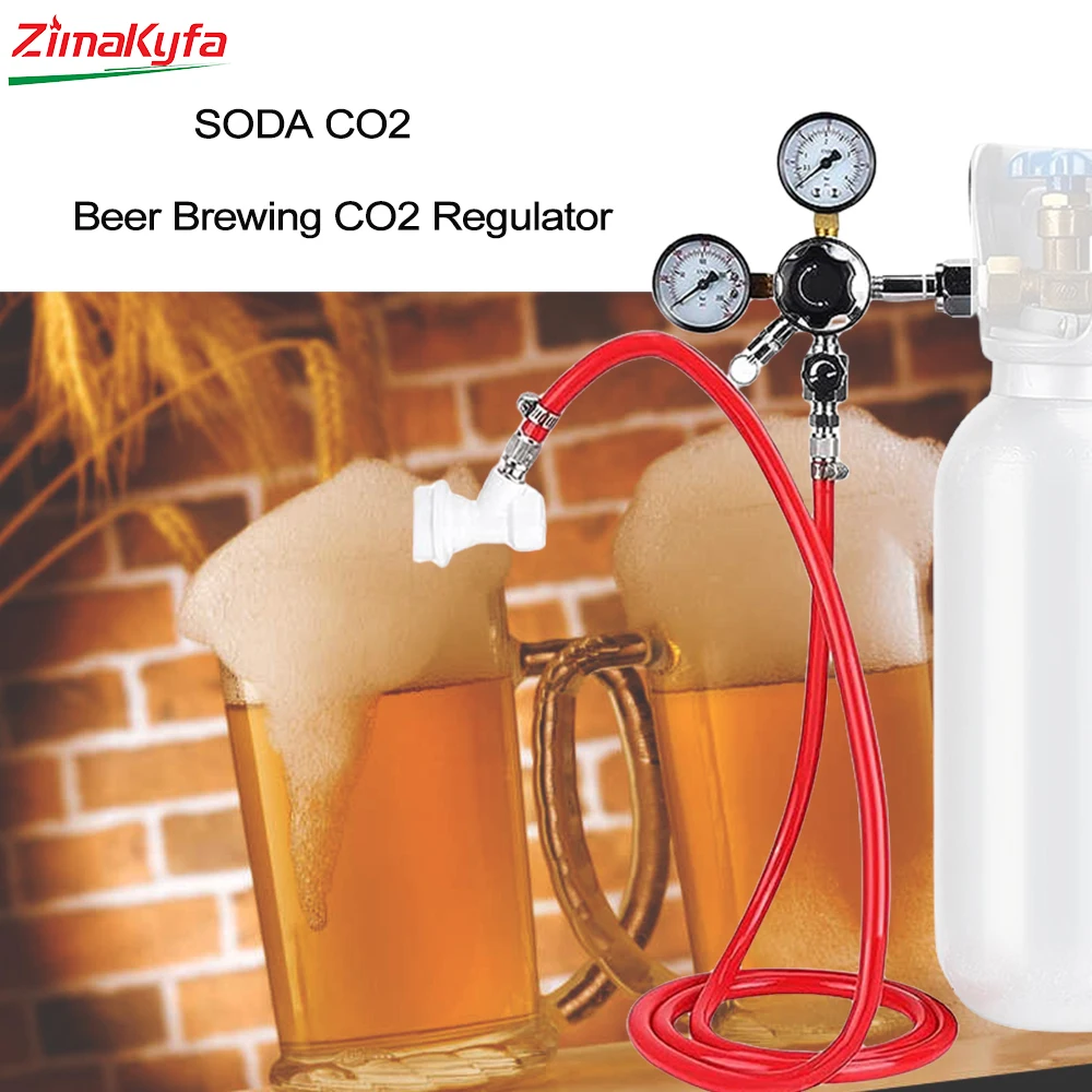 Beer CO2 keg Regulator Safety Pressure Relief Valve 0-3000PSI Tanks Double Gauges Homebrew  Regulator