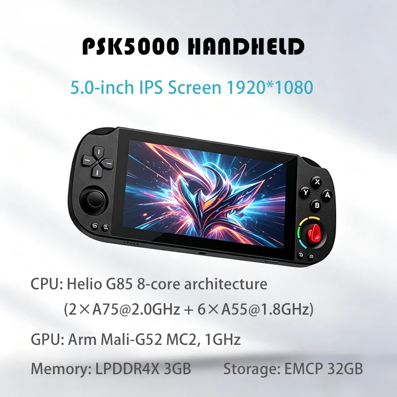 PSK5000 PSK5000 5-inch IPS Screen Helio G85 8-core Chip Android 3+32GB Retro Video Handheld Game Cosole 4000mAh High-Capacity Battery - Aliexpress Deal