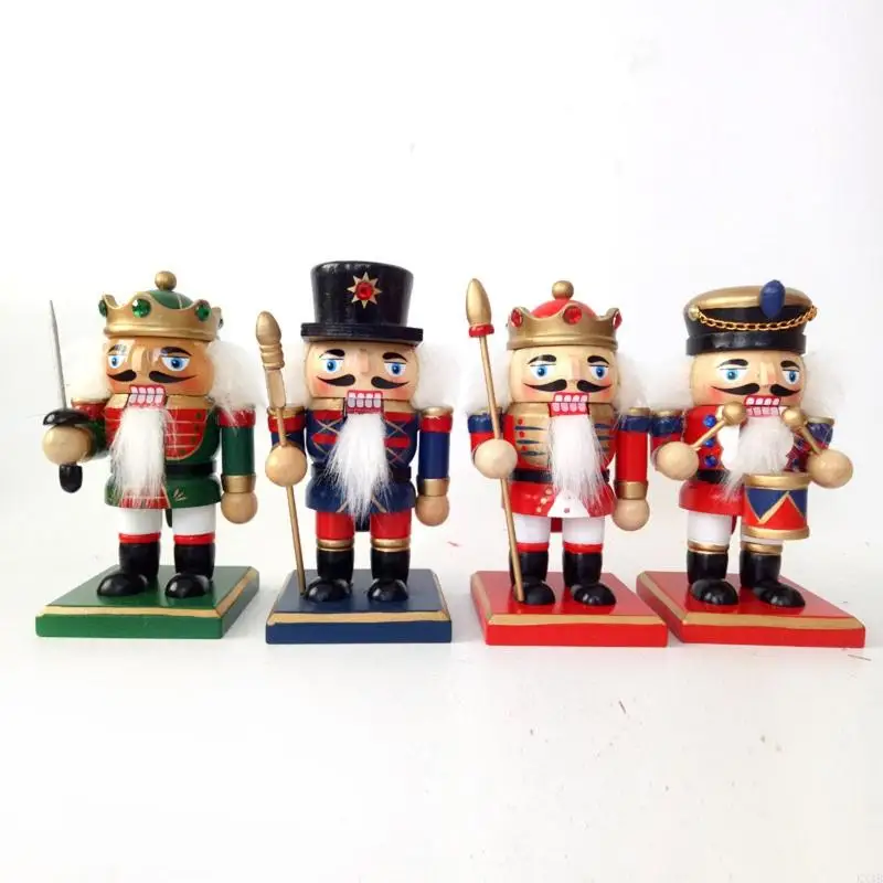 KX4B Christmas Nutcracker Soldier Ornaments 4pcs/set Birthday Wedding Holiday