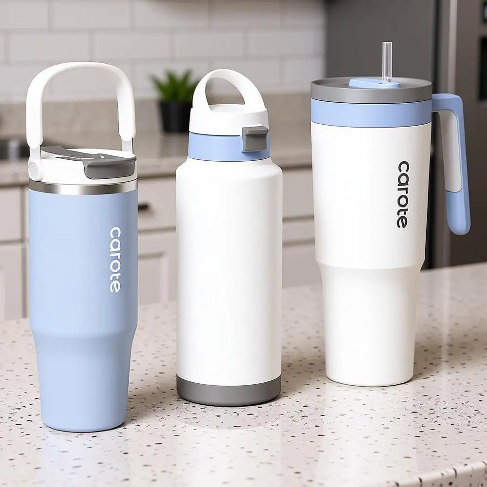 

Набор термосов из нержавеющей стали, герметичные, 32/32/40 унций, для ежедневного использования/активного отдыха (синий)