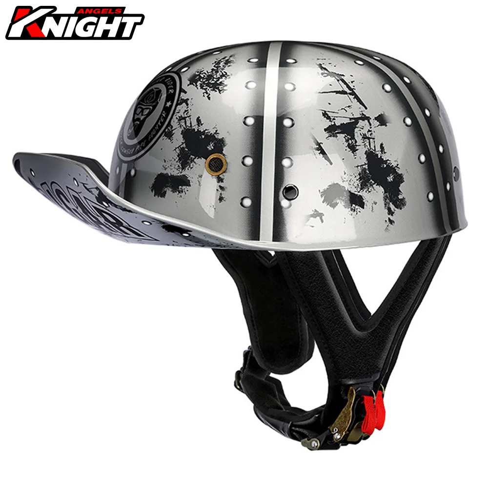 

HNJ Motorcycle Half Helmet Baseball Cap Casco Moto Vintage Street Motocross Open Face Helmet Summer Fashion Motorbike Helmet