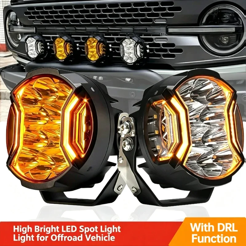 Car Spotlights A Pillar Auxiliary Light Front Bumper Roof Searchlight For Jeep Wrangler/Ford Bronco/Tank Off-road Accessories