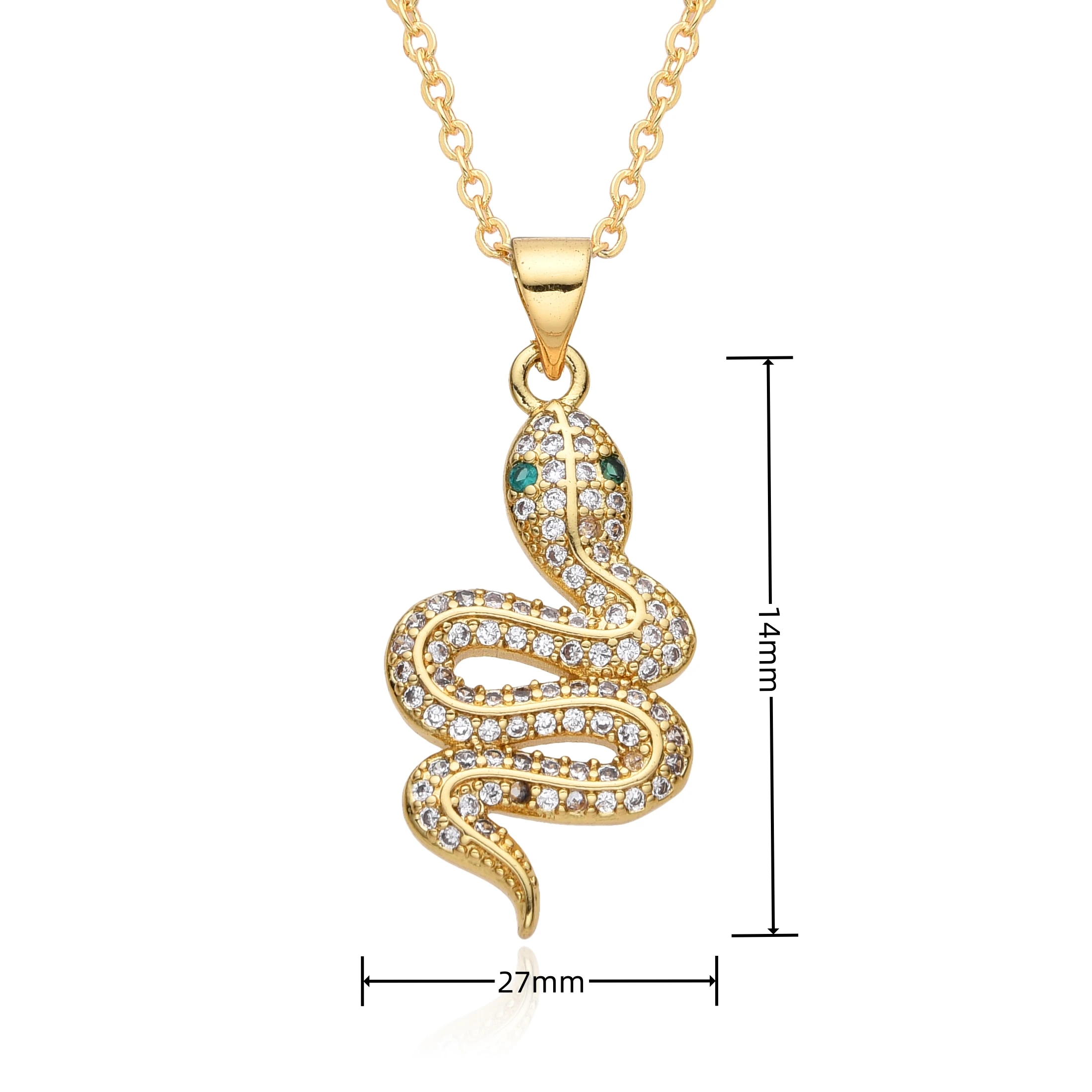 Vintage Gold Color Horseshoe Snake All-seeing Eye Providence Charms Zircon Necklace for Women Choker Pendant Jewelry Wholesale