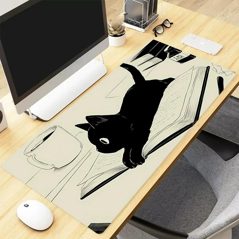 Cute Cat Large Gaming Mousepad Gamer Mouse Pad Size for Office Long Table Kawaii Desk Mat Bedroom Decoration Accessories Gift