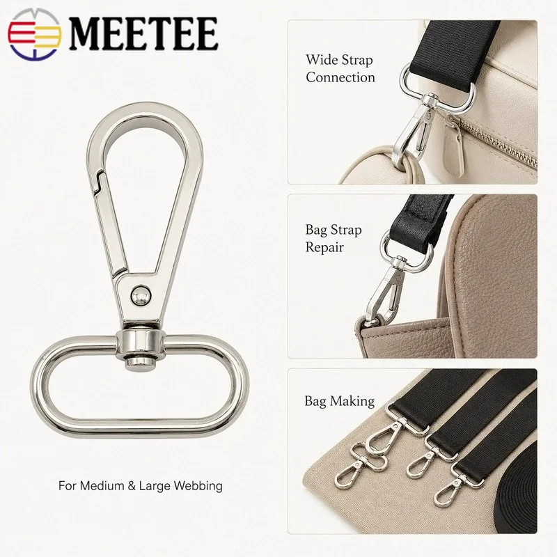 50/100Pcs 16-50mm Zinc Alloy Swivel Snap Hook Lobster Clasp for Handbag Strap Backpack Keychain DIY Hardware Buckle Accessories