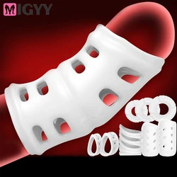 Silicone Male Foreskin Corrector Resistance Ring Delay Ejaculation Penis Rings Sex Toys for Men 18+ Cock Ring Penis Enlargement