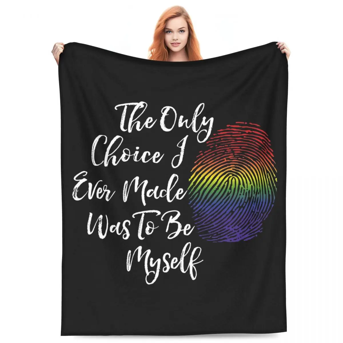 Faux Glitter Rainbow Pride Flag LGBT Gay Lesbian Blanket Flannel Sofa Throw Breathable for Couch Bedding Throws Bedspread Quilt