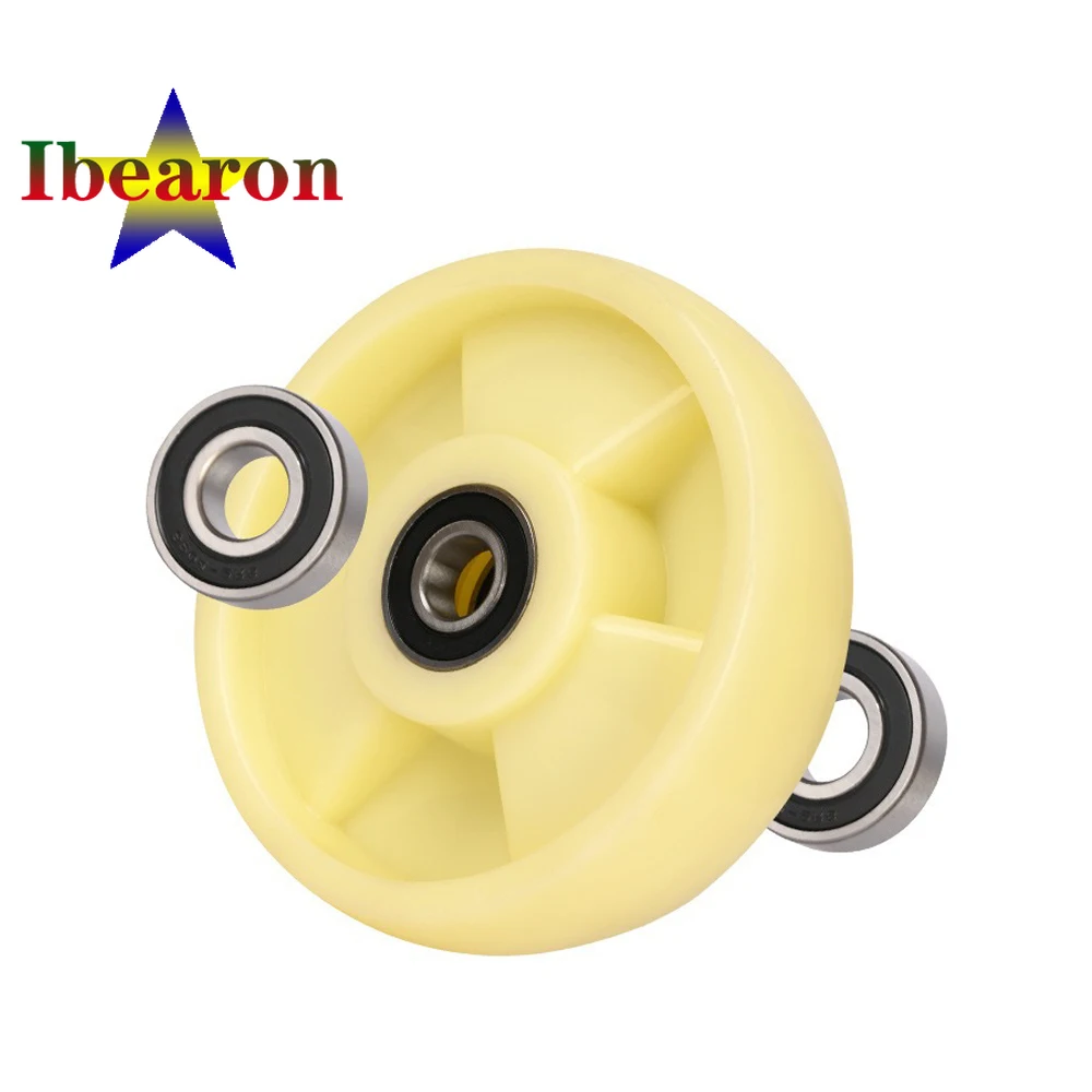 2PCS Nylon 180x50 180mm*50mm Forklift Casters With Bearings Accessories Manual Hydraulic Pallet Truck Ground Bull Cart