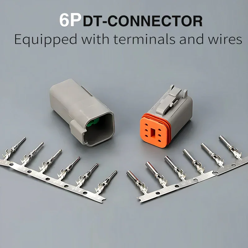 5/10/100 Sets Deutsch Type Connector Male Female Waterproof DT Connectors 6-Pin Dt04-6p Dt06-6s ,Sealable,6 Position