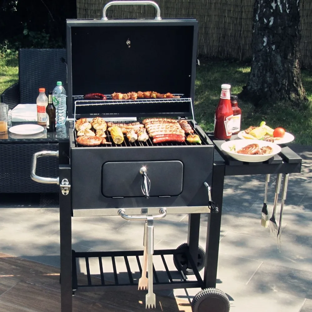 Gourmet Adjustable Portable Charcoal Grill Outdoor BBQ Smoker Picnic Camping Patio Backyard Cooking Barbecue