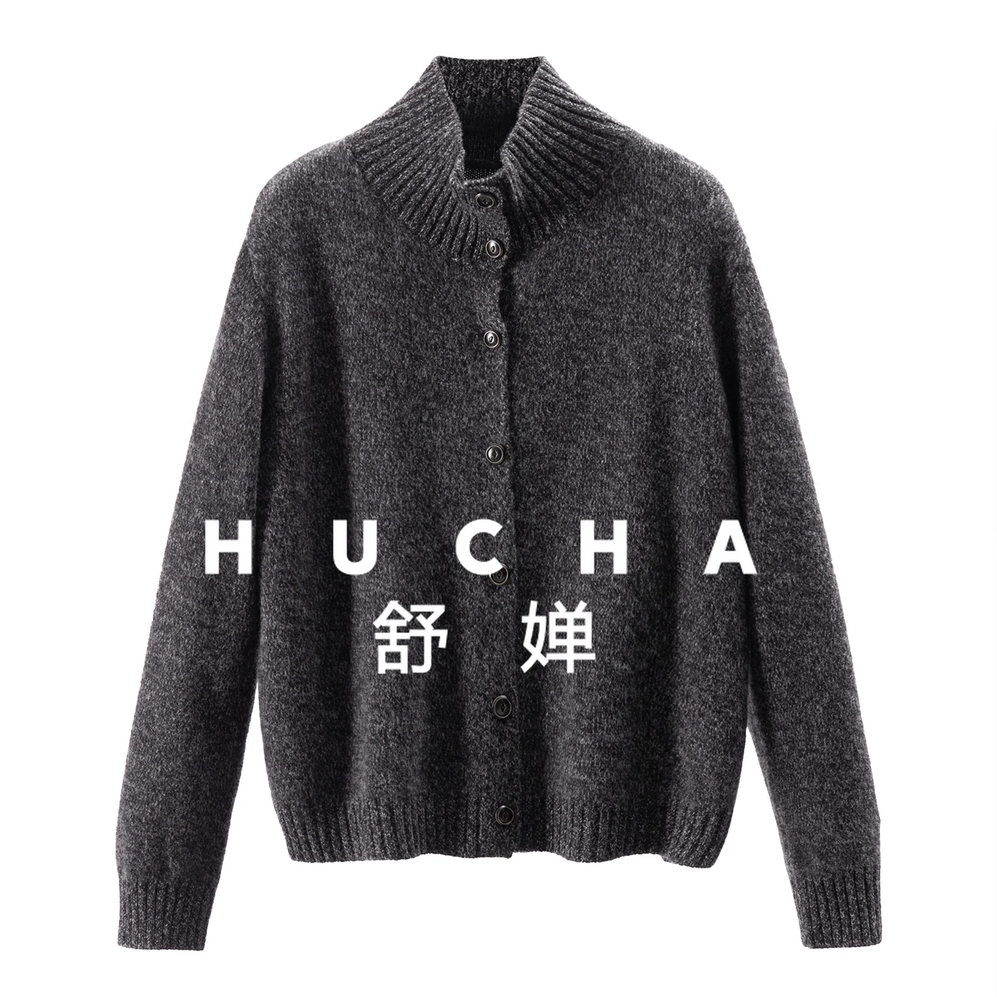 

High-intelligence Wind 100 Wool Turtleneck Yarn Sweater Cardigan Jacket Women 83E4 Korean Fashion