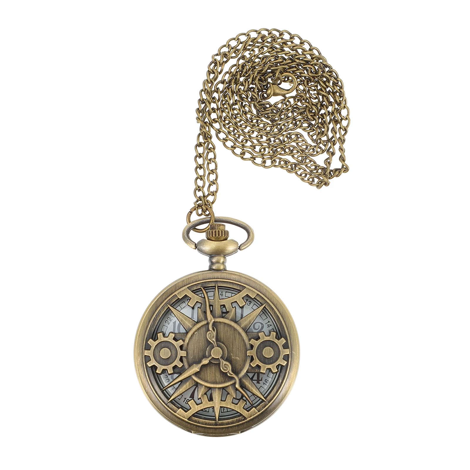 

1pc Vintage Bronze Hollow Chain Quartz Chain Hanging Watch For Men Women Steampunk Hanging Chest Watch Costume Accessory