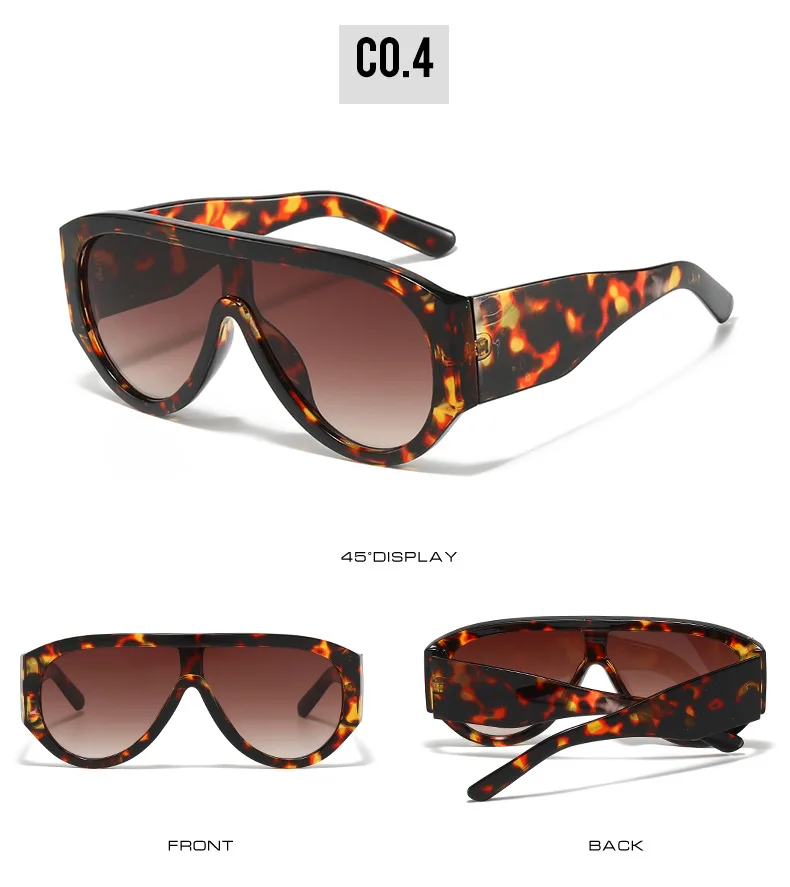 Luxus Pilot Sonnenbrille Frauen Marke Design One Piece Shades Großen Rahmen Sonnenbrille Gelbe Linse Brillen Weibliche Shades – Detail 10