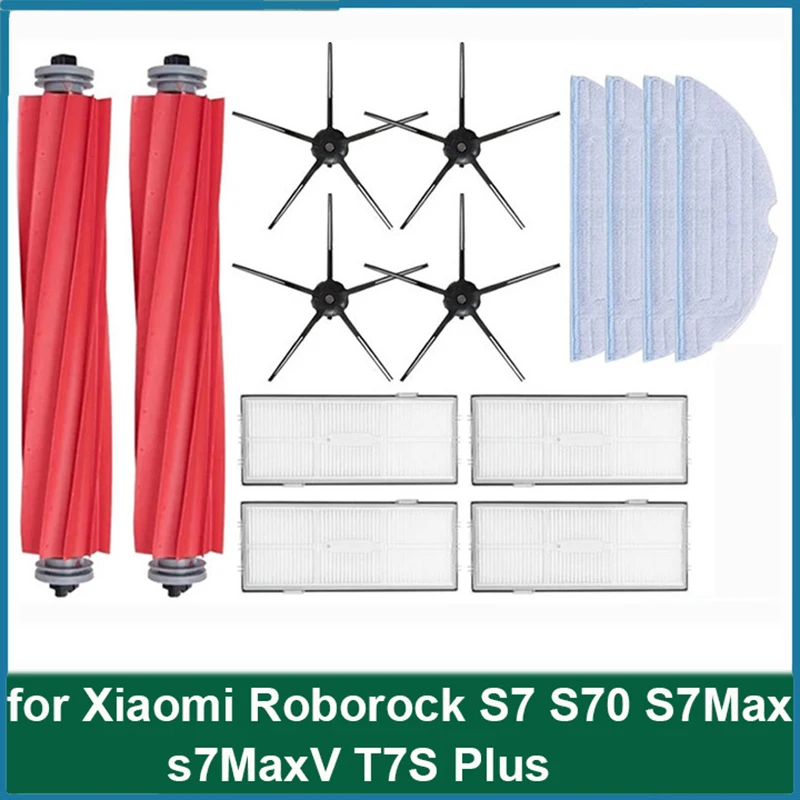 HEPA Filter Main Side Brush Mops Cloths for Roborock S7 S70 S7Max s7MaxV T7S Plus Kit Vacuum Cleaner Parts Accessories