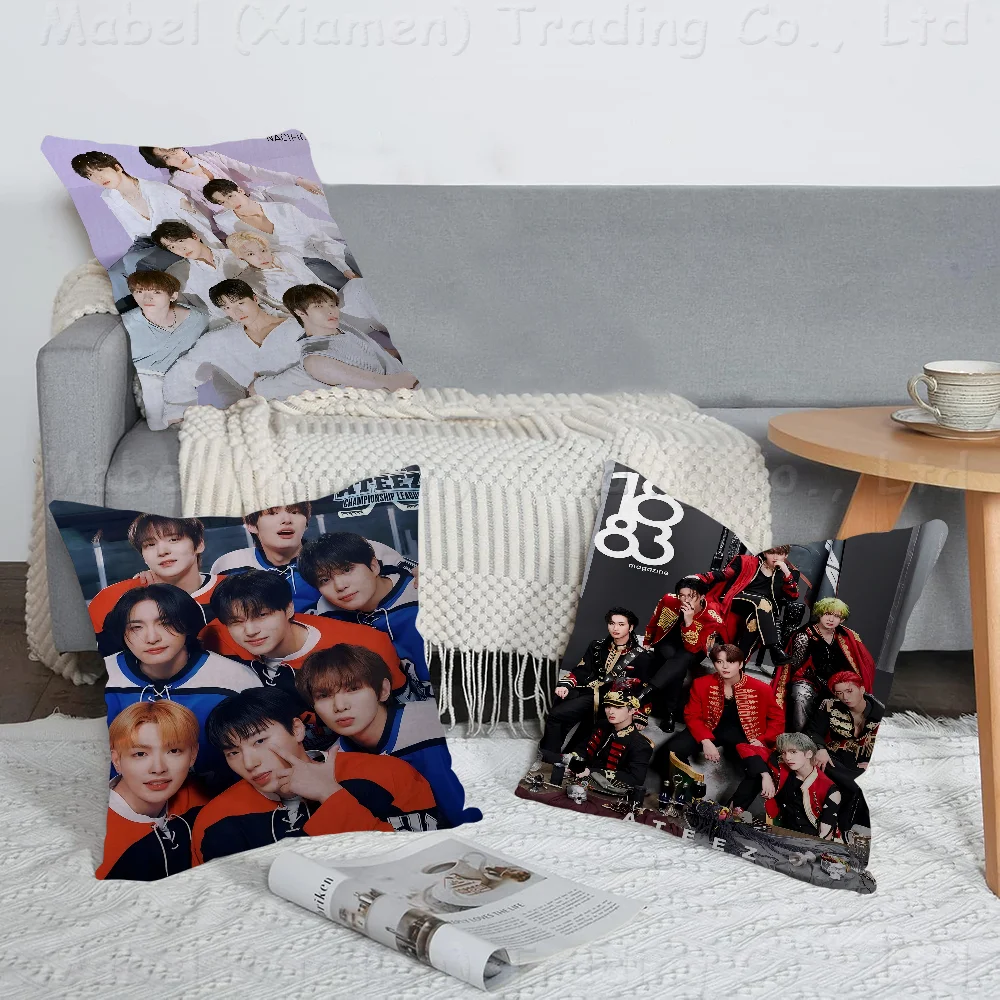 

2023 KPOP Korean Boys ATEEZ Cushion Cover Inches Farmhouse Decor Home Throw Pillow Covers For Couch Decorations