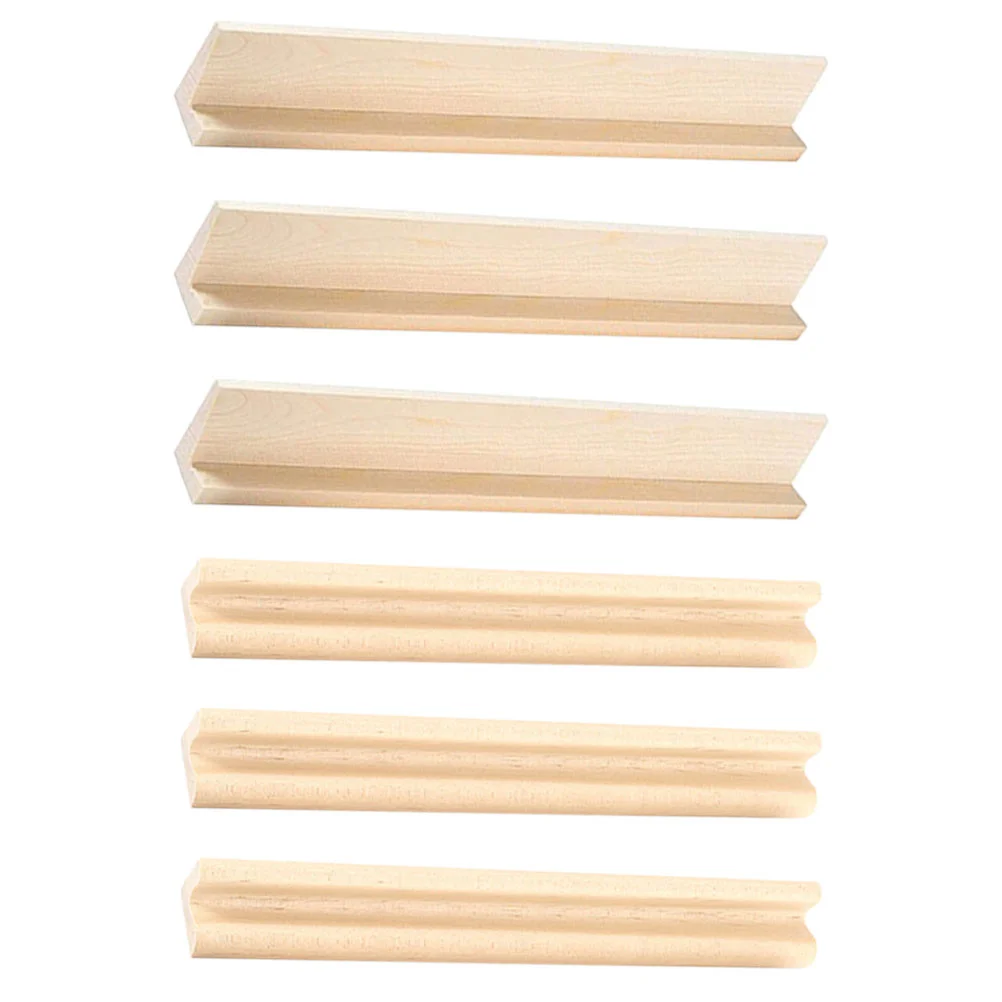 6 Pcs Domino Stand Wooden Displaying Holder DIY Racks Trays Bases Multi-function Dominoes