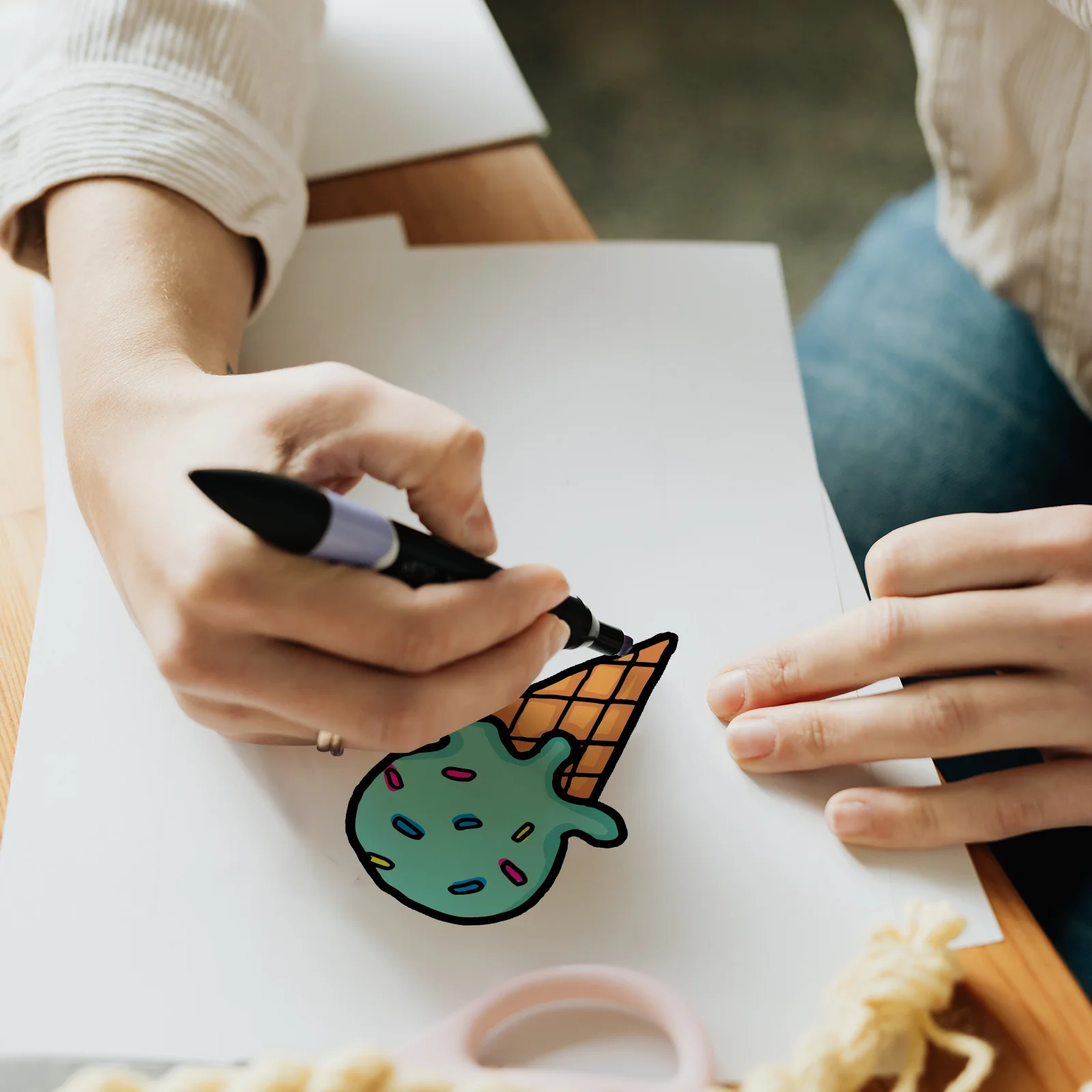 

DIY Heat Shrink Sheets Set 10 Pcs Shrinky Films for Kids Art Craft Kits with Keyrings Ear Hooks Gift