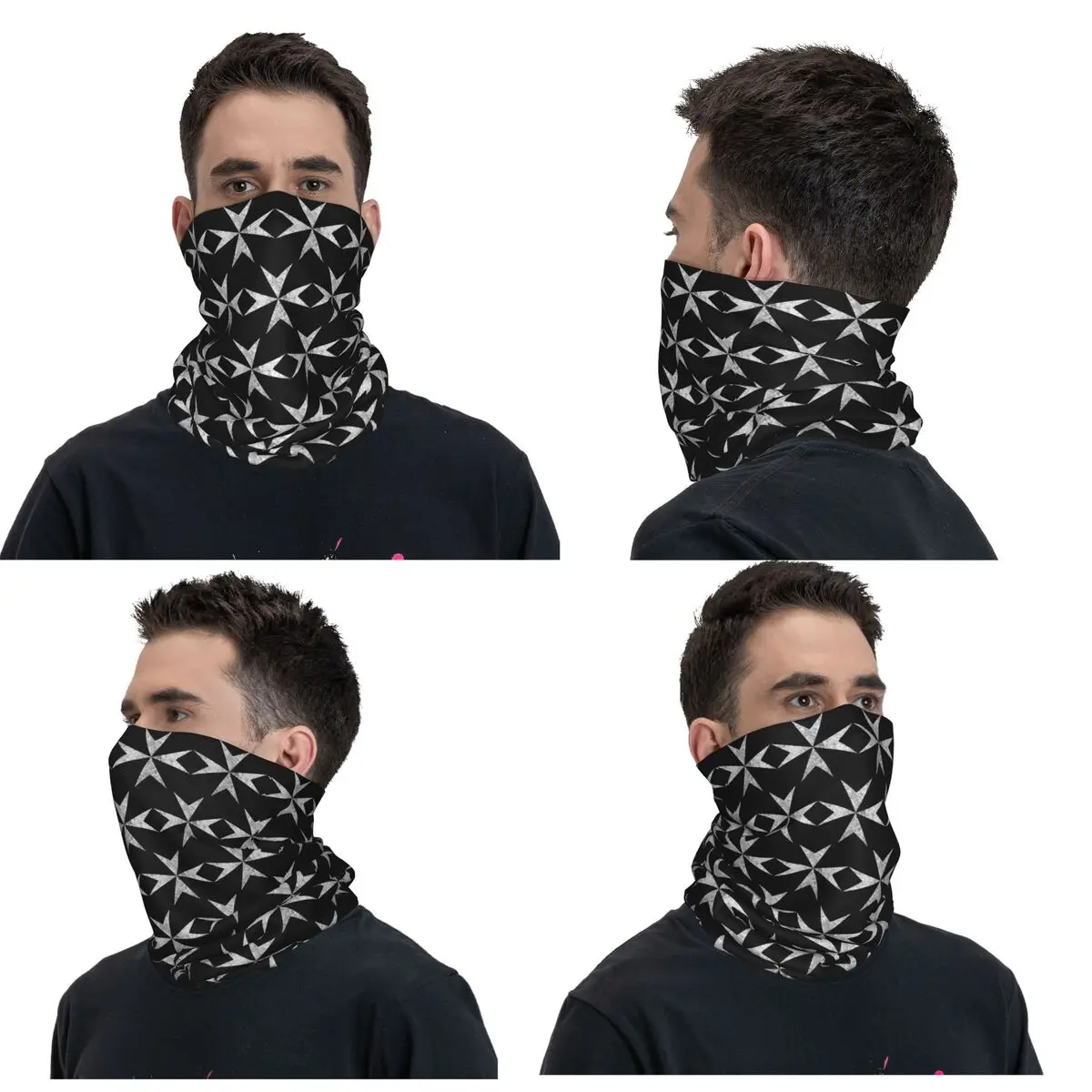 المالطية الصليب فرسان مستشفى مالطا الصليبية باندانا الرقبة الجراب مطبوعة التفاف قناع وشاح دافئ أغطية الرأس للجنسين الكبار