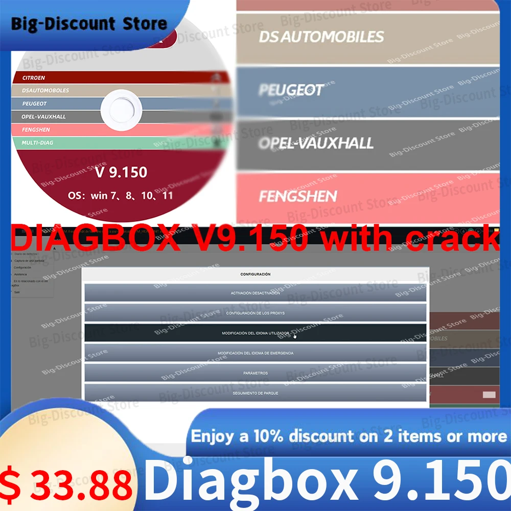 Diagnostic tool Latest Diagbox versionDiagbox V9.150 with Crack Lexia3 PP2000 OBDS Scanner  For Peo-geot original installation