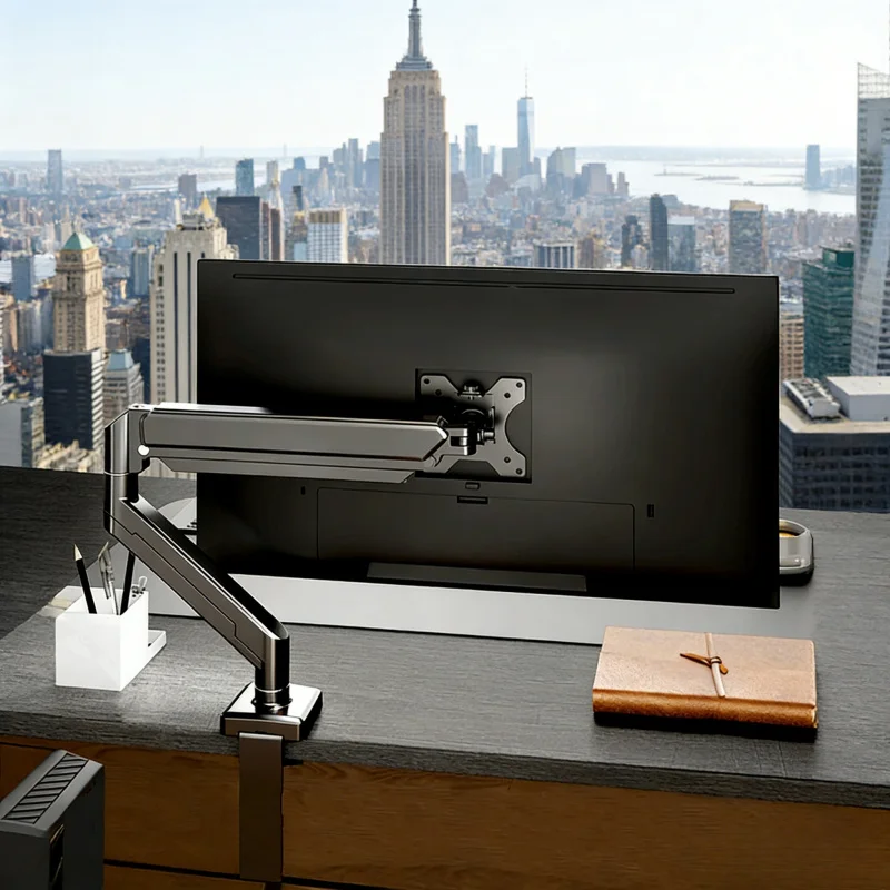 

Универсальный кронштейн для одного монитора до 32 дюймов и весом до 19,8 фунтов на экран, настольная подставка для компьютера, регулируемый кронштейн для компьютера