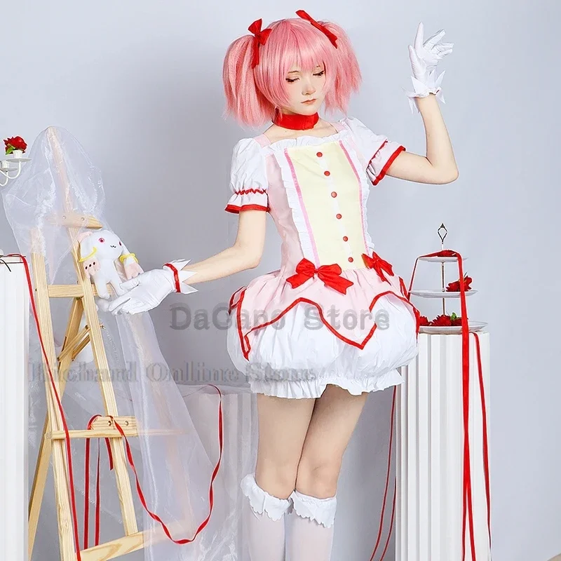 Cosplay Anime Kaname Madoka Cosplay Costume Magica Kaname Dress Wig Kaname Madoka Outfits for Comic Con