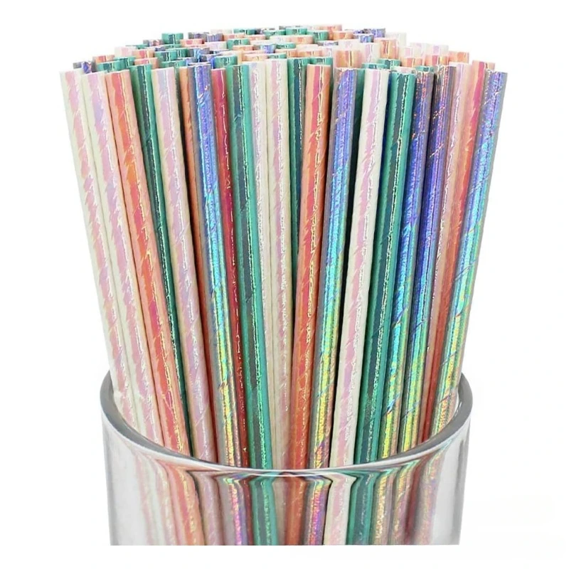 25/50/100PCS Drinking Paper Straws  Cocktail Straws for Birthday Party Suppliesr Wedding Party Gift  Drinks Fruit Juice Beer