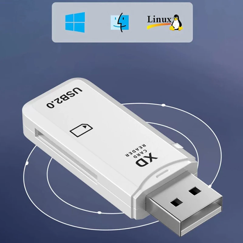 1pc USB2.0 lettore di schede ad alta velocità lettore di schede XD a porta singola adattatore Usb adattatore di memoria Flash Drive per PC accessori per Laptop