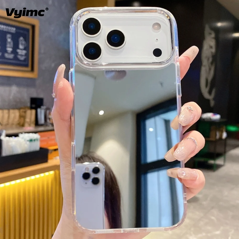 

Luxury Plating Make Up Mirror Acrylic Phone Case For iPhone 17 Air 16 15 14 13 12 11 Pro Max XS X XR 7 8 Plus Shockproof Cover