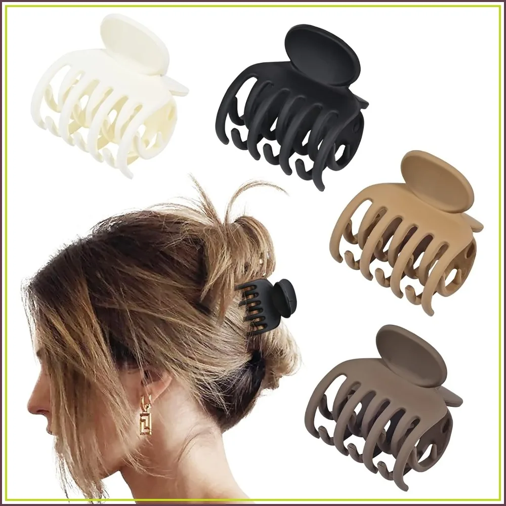 Double Row Teeth Small Claw Clips for Thin Hair - 4 Pack 1.6 in Matte Non-slip Hair Accessories