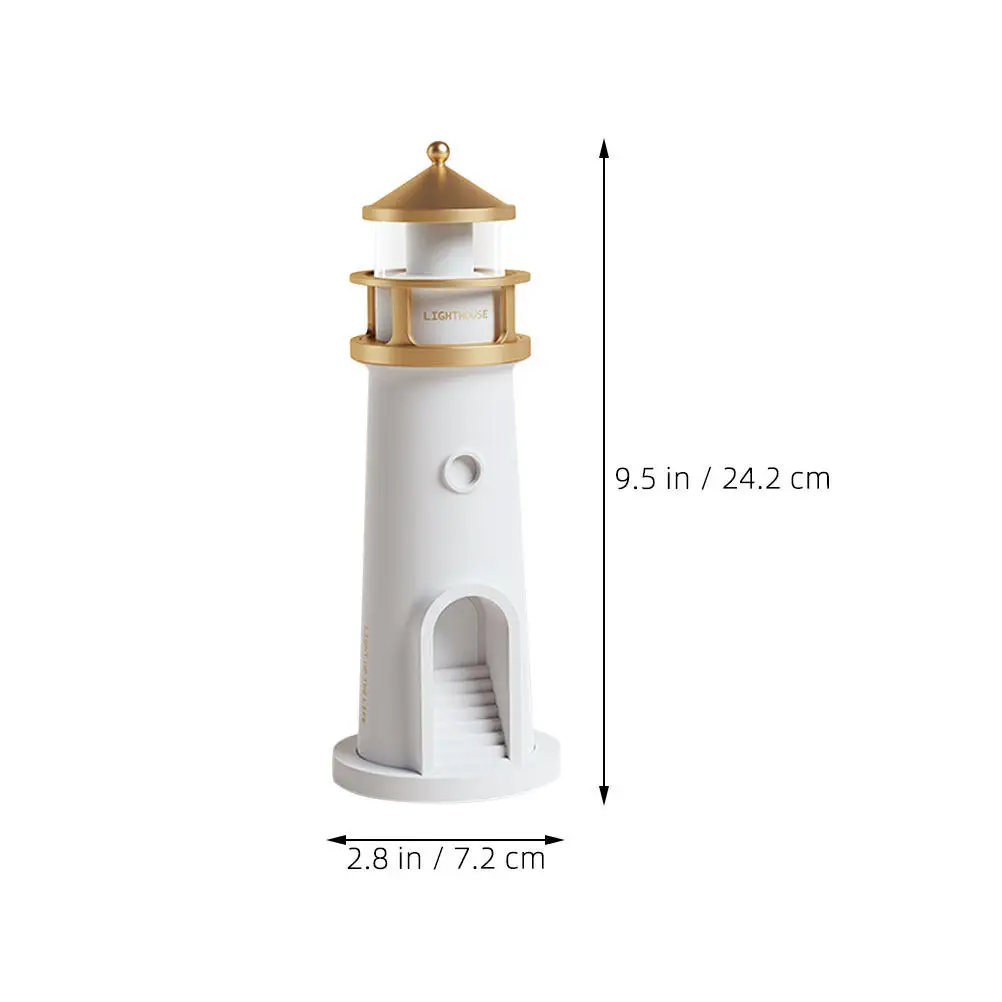 Lighthouse Projection Night Light LED Bedroom Bedside Lamp Nautical Decor Ocean Themed Centerpiece Touch Control Multifunctional