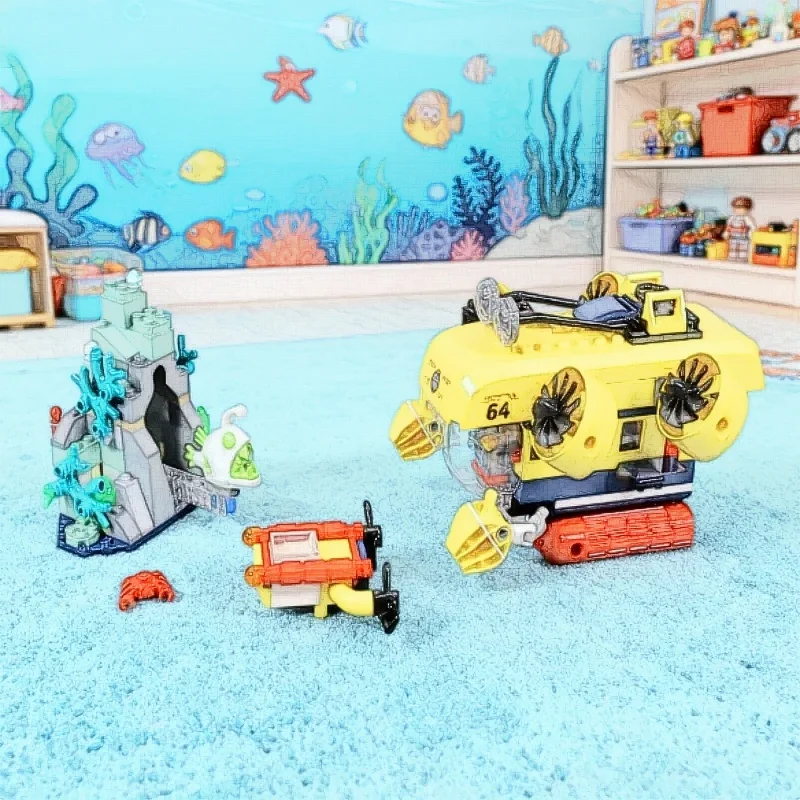 Ocean Exploration Submarine Collectible Building Blocks 310pcs 2026 New Underwater Adventure Diy Assembled Model Stylish Desktop