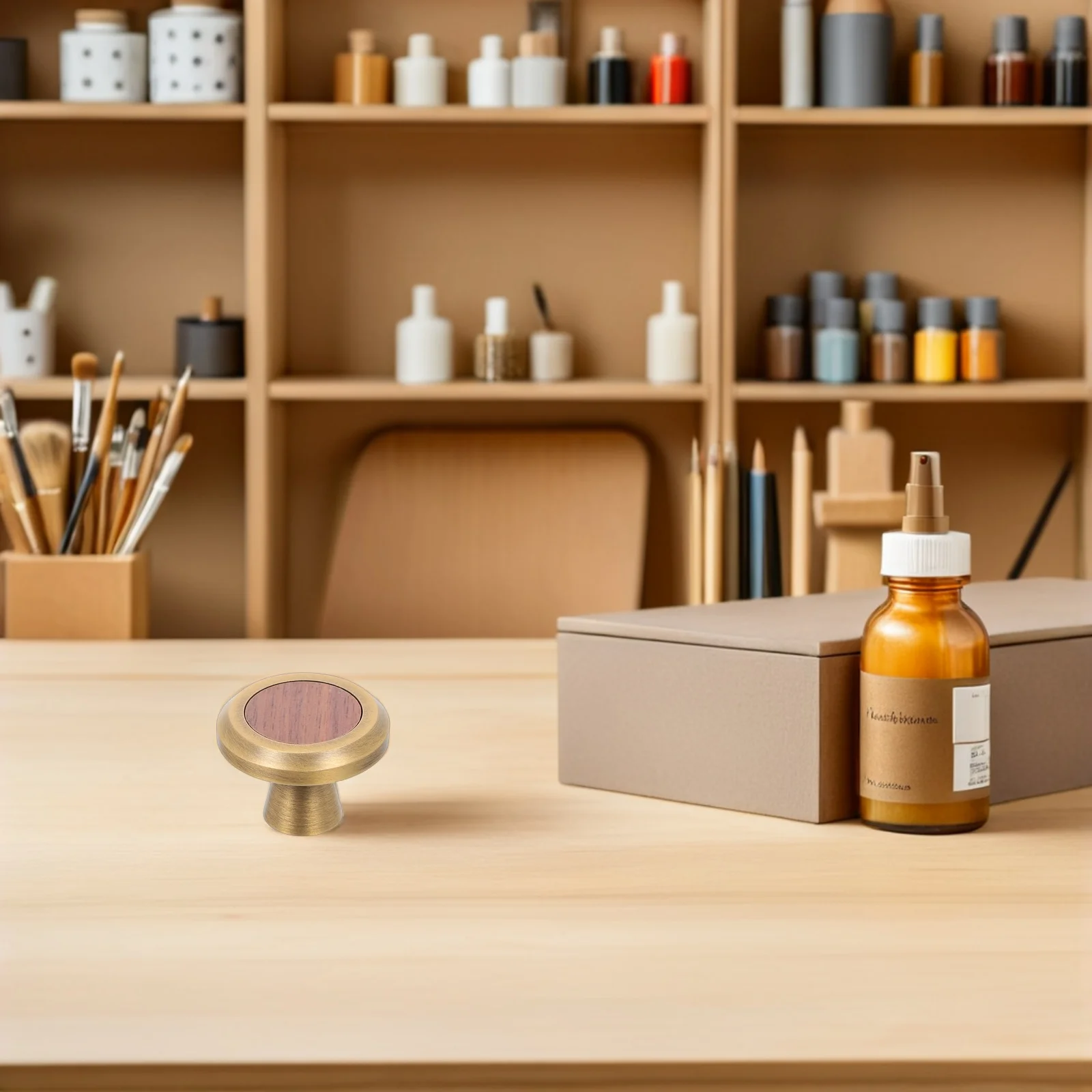 

Single Hole French Style Cabinet Door Pull Brass Wood Handle for Kitchen Wardrobe Drawer Modern Decorative Furniture Hardware