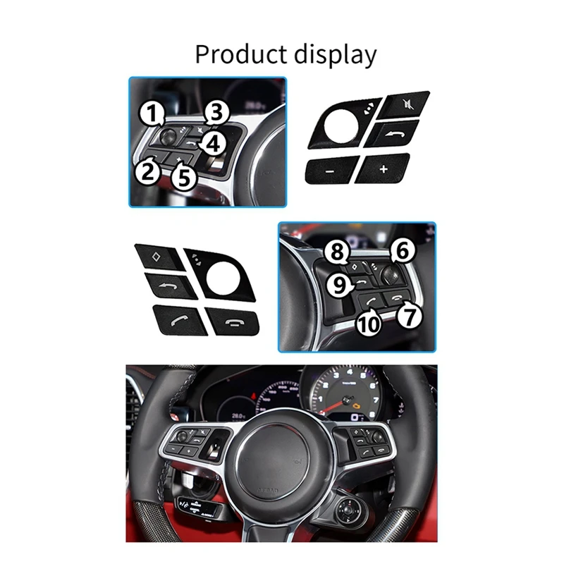 For Porsche Cayenne 18-22 For Porsche Panamera 17-20 Car Steering Wheel Multifunction Volume&Phone Switch Button