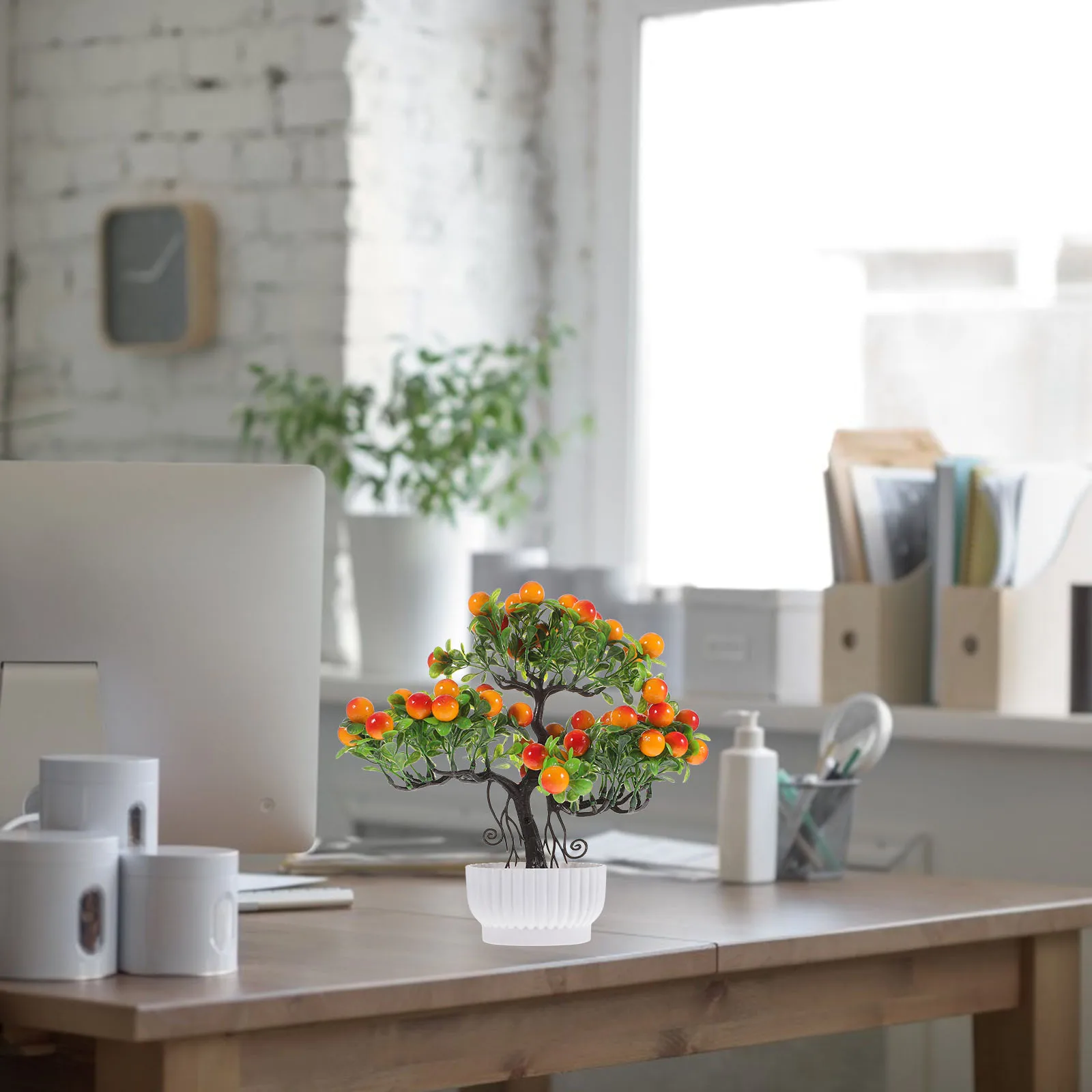 

Realistic Artificial Bonsai Fake Small Plant Home Decor Green Desktop naments Plastic PP Easy Maintenance Free Plants Decors