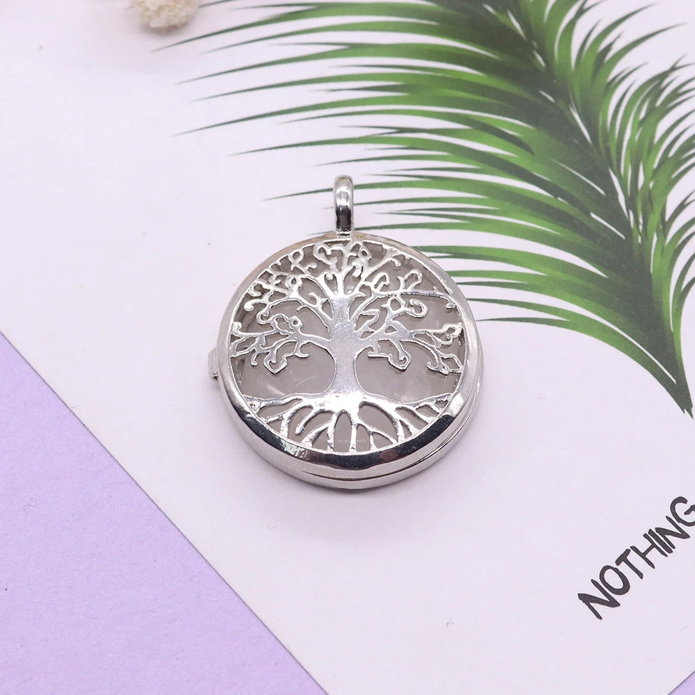 Fashion Natural Stone Living Tree Aromatic Massage Perfume Fragrance Box Fashion Essential Oil Diffuser Pendant Exquisite Gifts