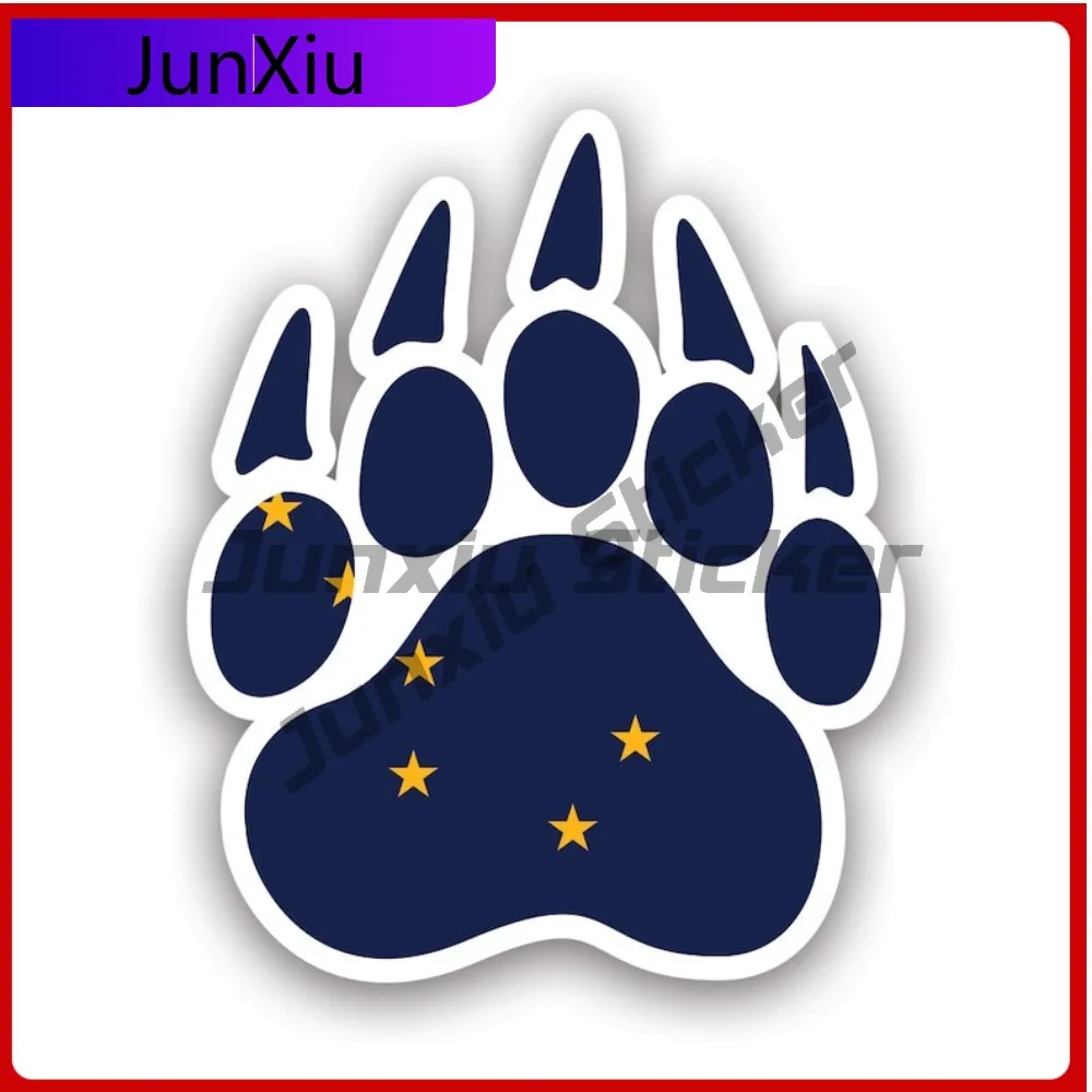 

Alaska State Bear Print Shaped Sticker Creative Decals Uv Protected Grizzly Track Tracks Polar Outdoors Explore Hiking Camping