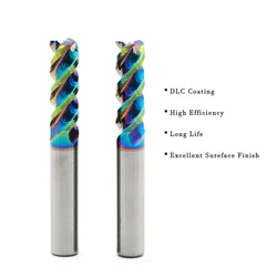 DLC 3 Flute Carbide Milling Cutter Tungsten End Mill CNC Tool woodworking tools Aluminum Fiberglass Acrylic Wood Copper Plastic