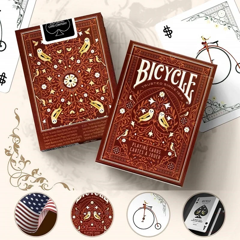 Red Bicycle Aviary Playing Cards Deck Poker Size Card Games Magic Trick Props for Magician