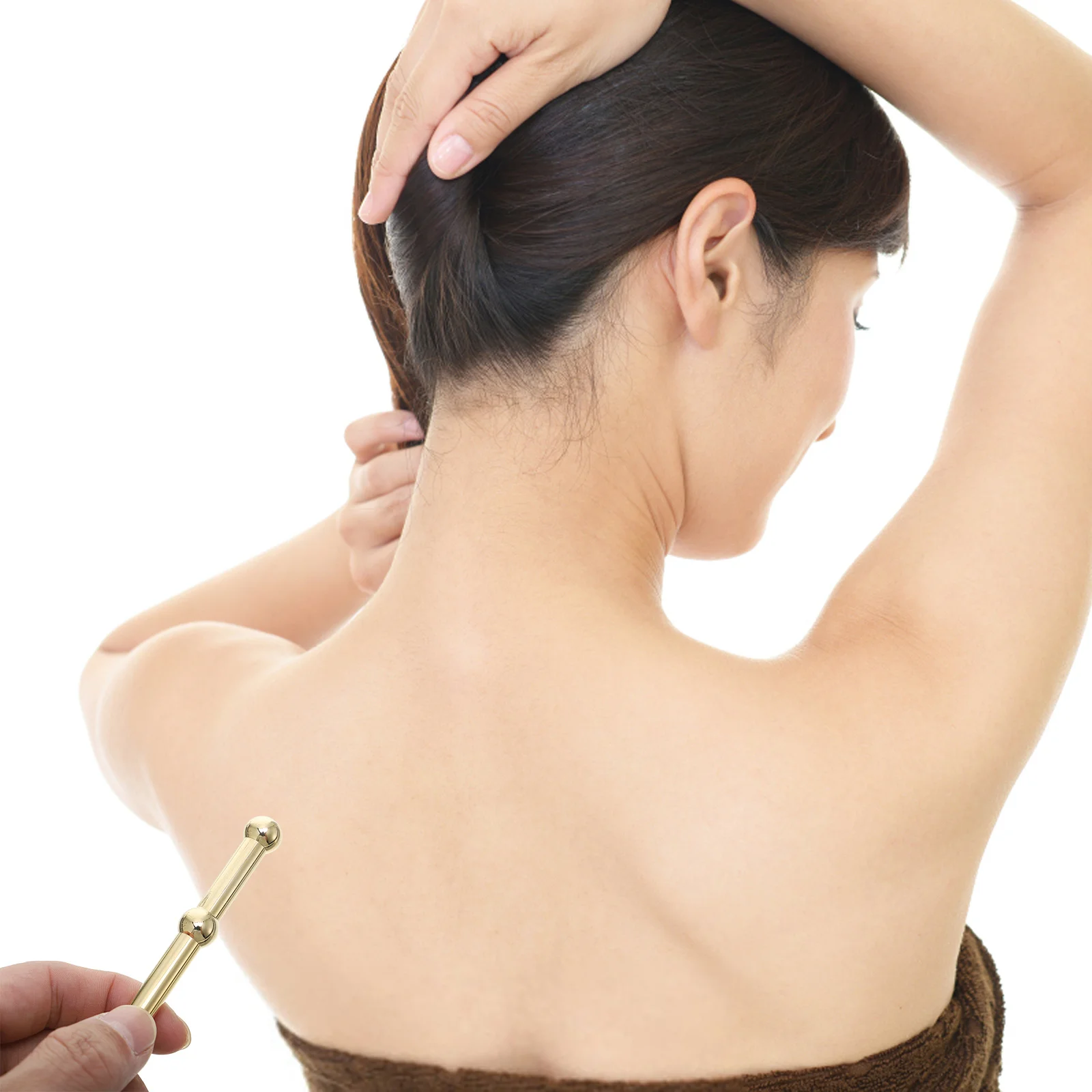 

Trigger Point Massager Dual Head Brass Acupressure Stick for Acupoint Therapy Self Massage Pain Relief Physical Therapy Tool