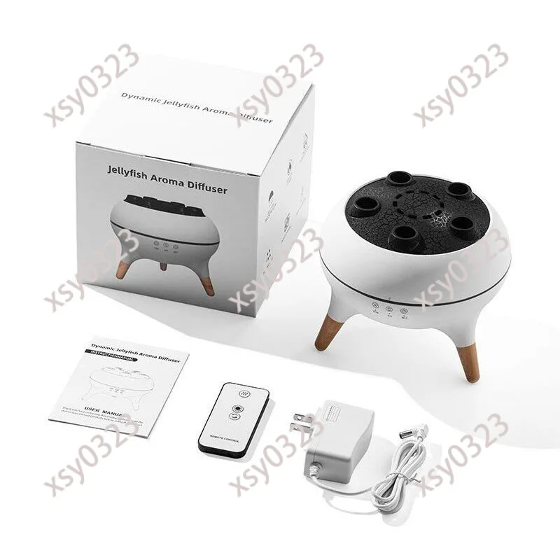 Jellyfish Shape Sound Control Aromatherapy Machine Mist Humidifier with LED Ambient Light Ornament for Relaxation And Decor