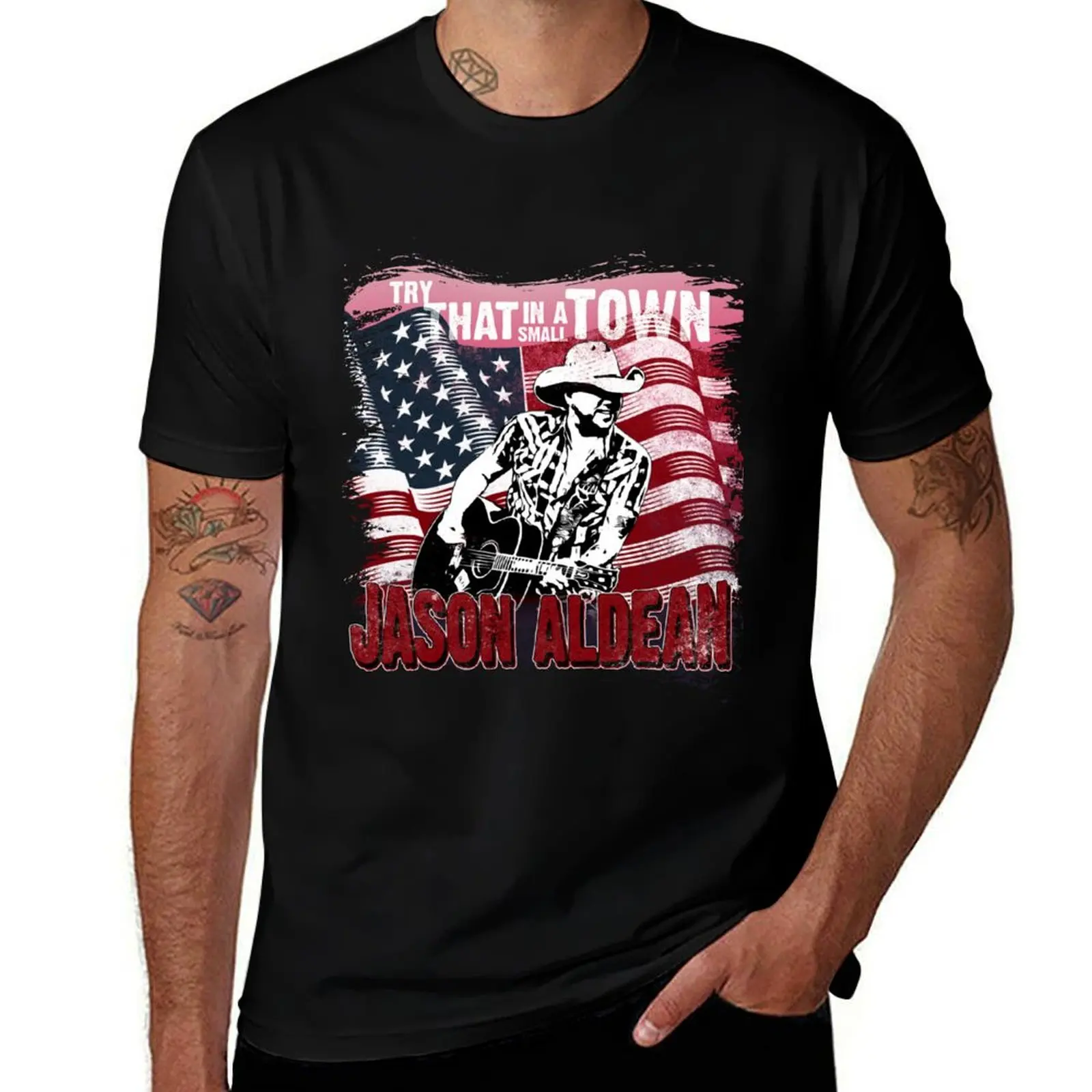 

Jason Aldean Try That in a Small Town song lyrics graphic design T-Shirt summer 2025 heavyweight t shirts for men