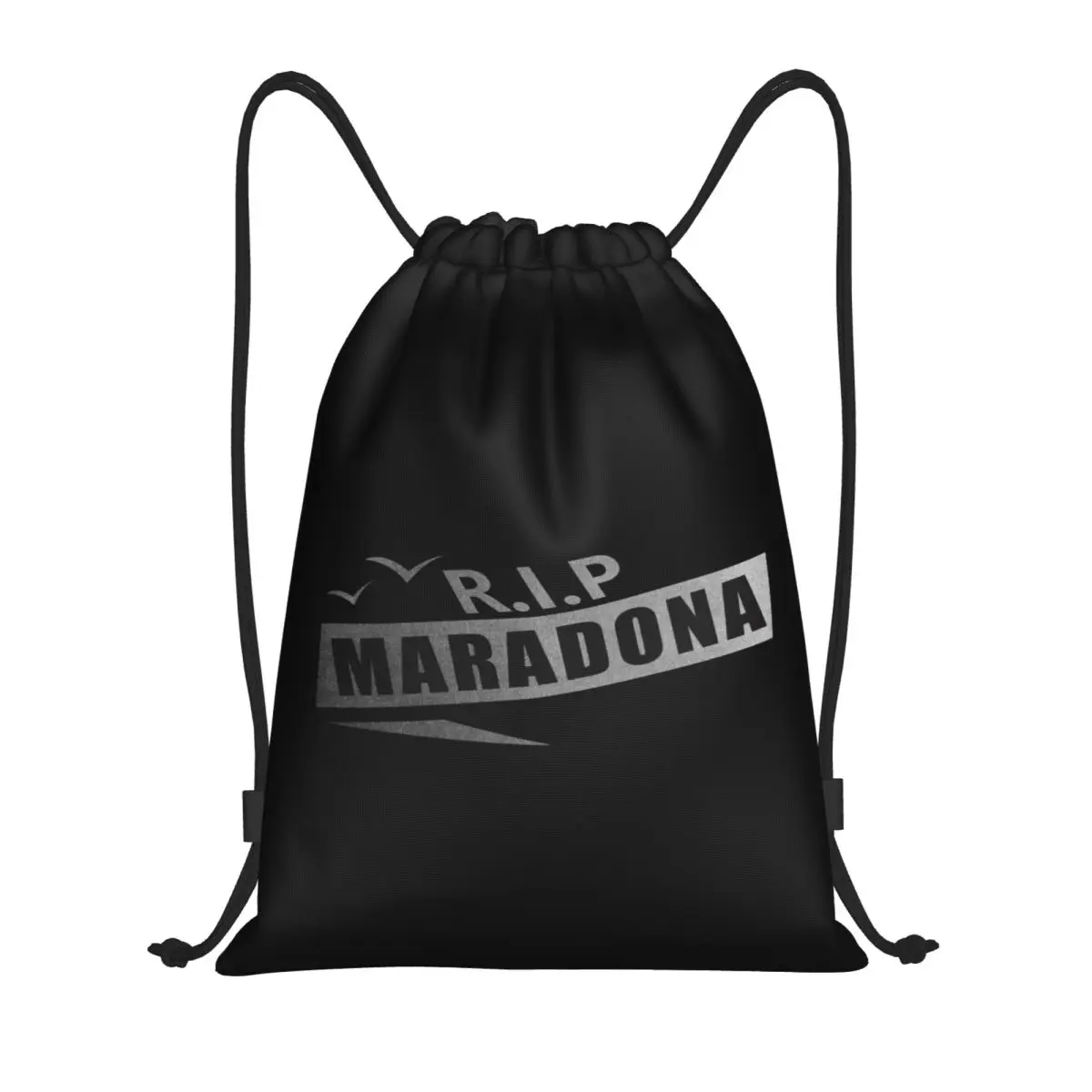 Custom Rip Diego Maradonas Black Texture Drawstring Backpack Sports Gym Bag for Women Men Training Sackpack