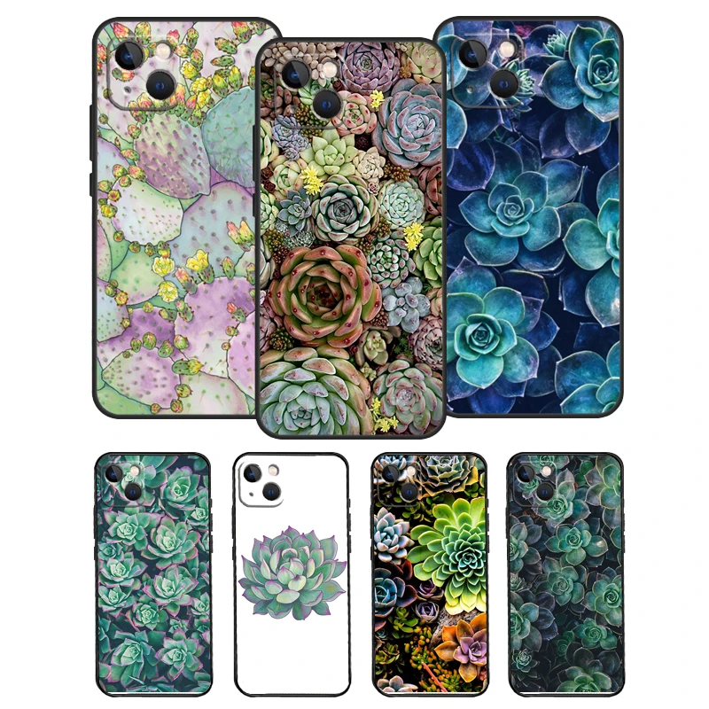 succulent plant Phone Case For iPhone 14 11 12 13 Pro X XR XS Max 6 6S 7 8 Plus SE 2020 Back Cover