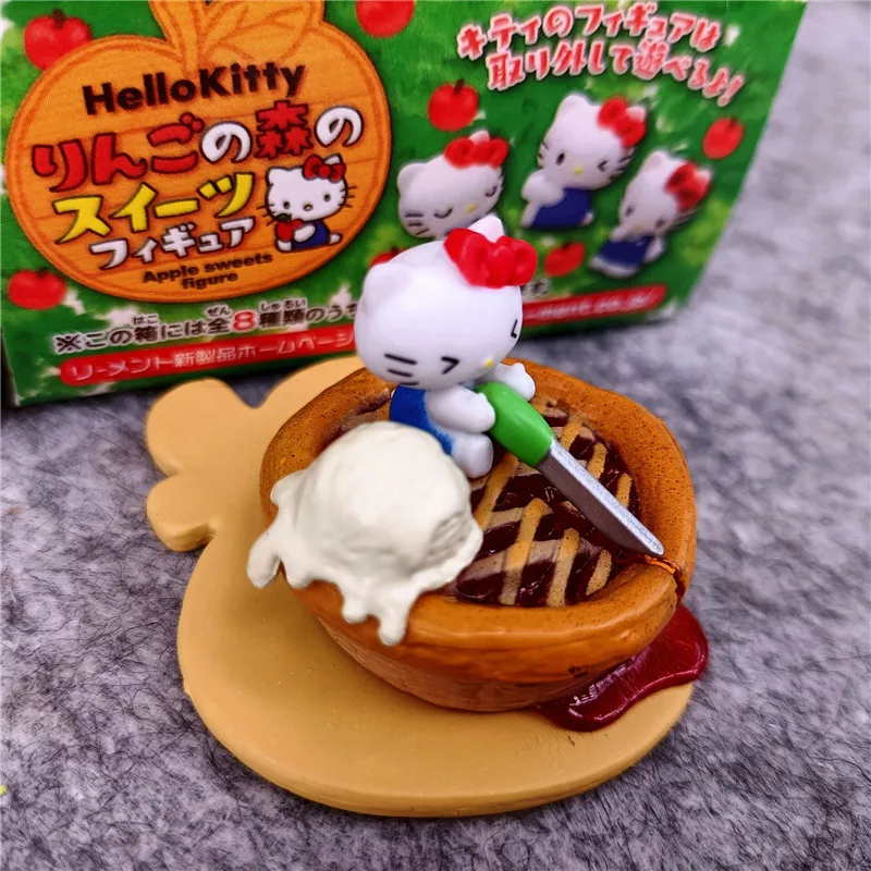Sanrio Hello Kitty Dessert Figur Blind Box – Apfel-Thema Mystery Blind Box Geschenke Spielzeug Modell Anime Figur sammeln Ornamente
